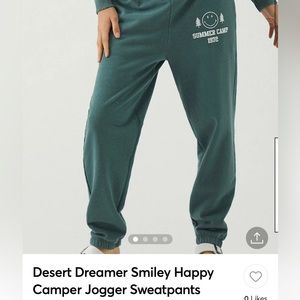 SMILEY sweatpants forest green size small (4-6)
